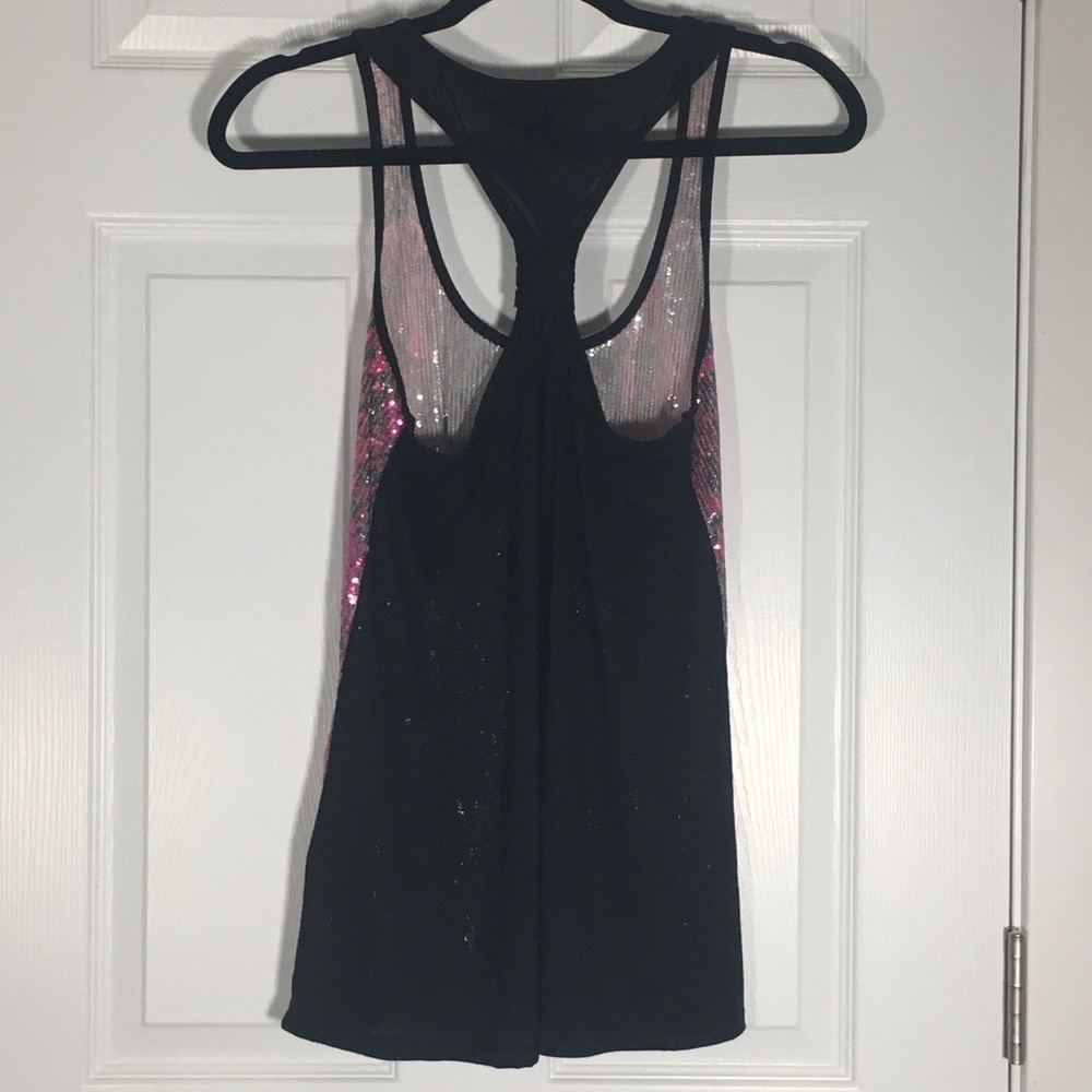 Almost Famous Pink/Silver Sequin Racer Tank - Picture 2 of 10